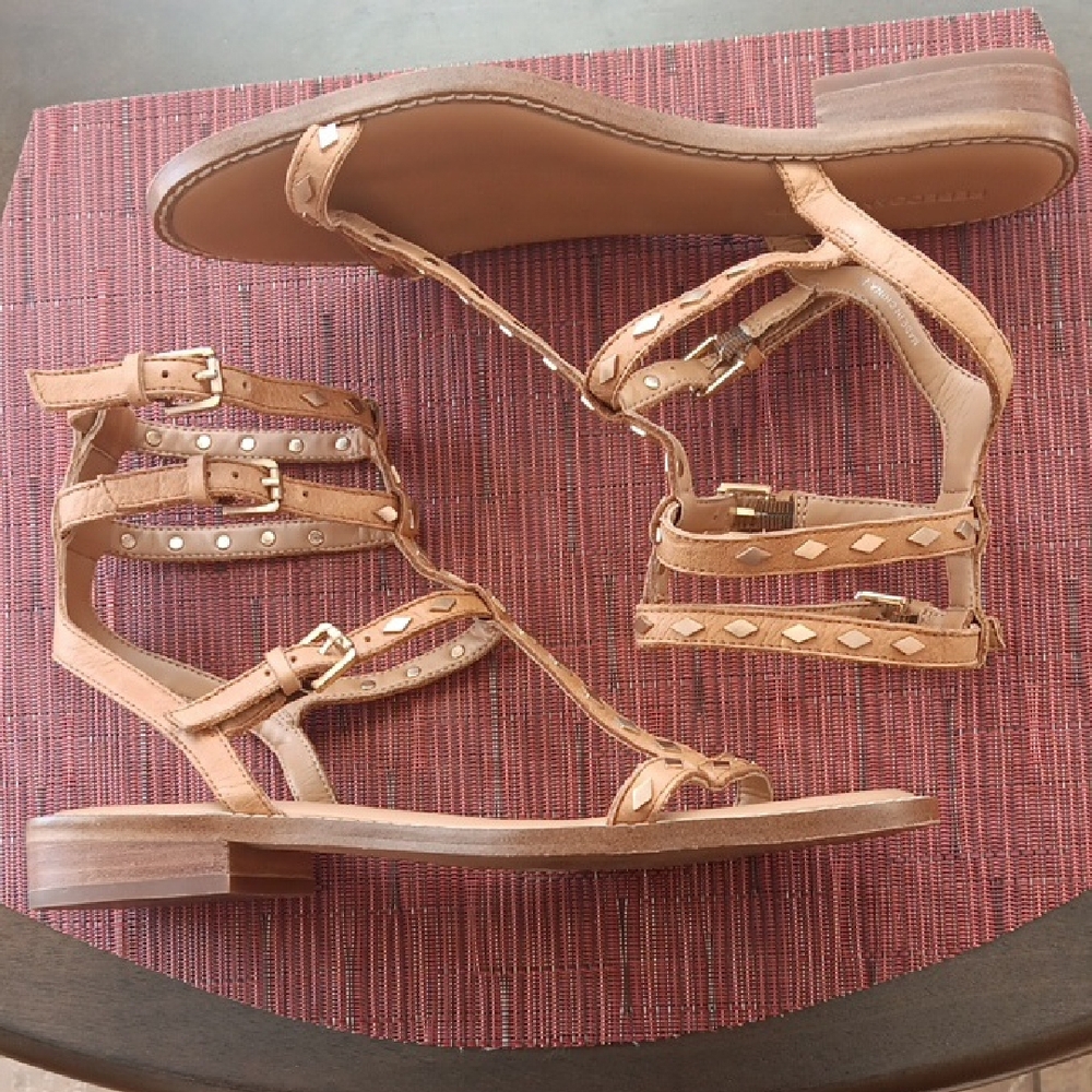 Rebecca Minkoff Tan Leather Gladiator Sandals Size 8M EUC